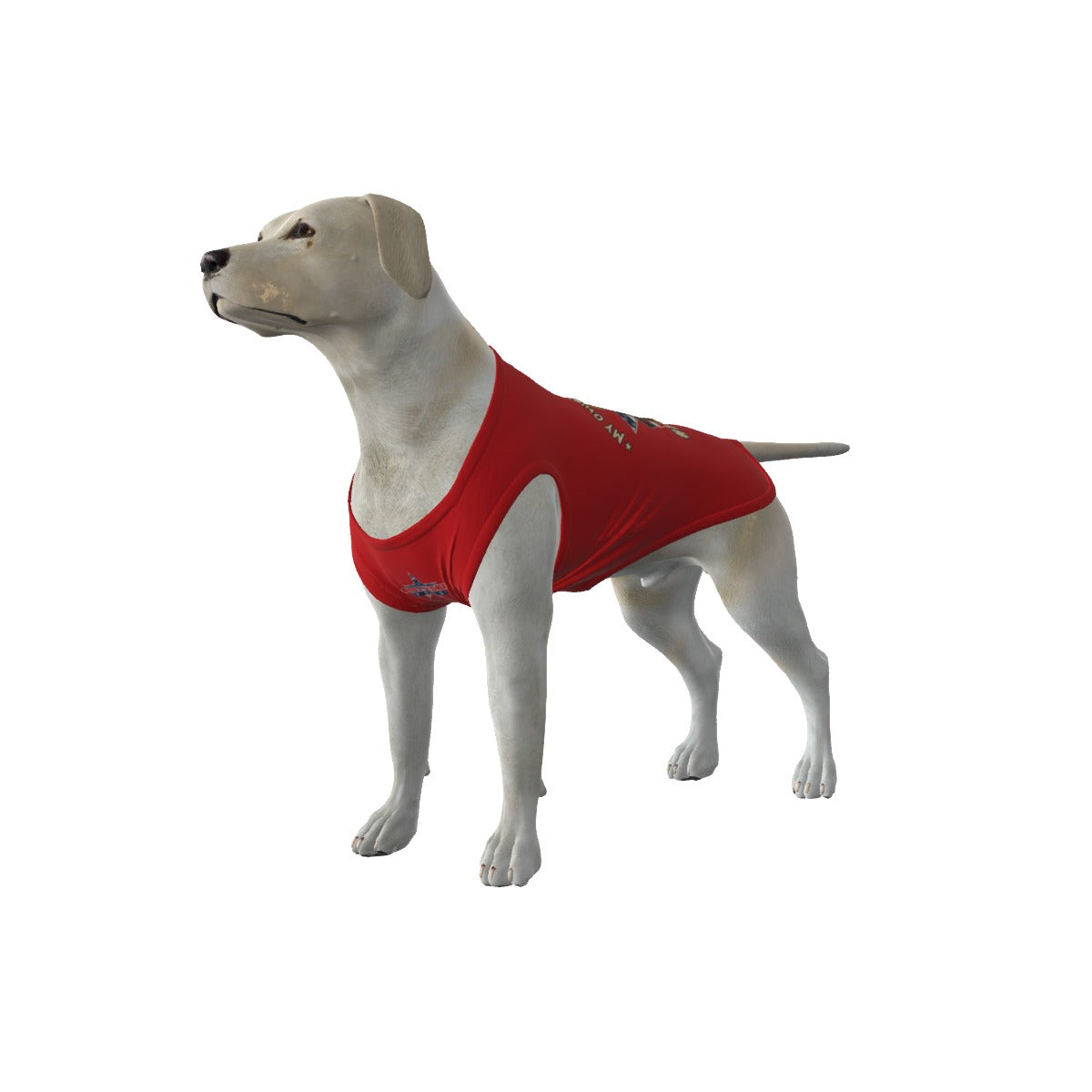 Corgie- Red- My Owner Is Armed- Star Flag- Medium Dog's Tank Top